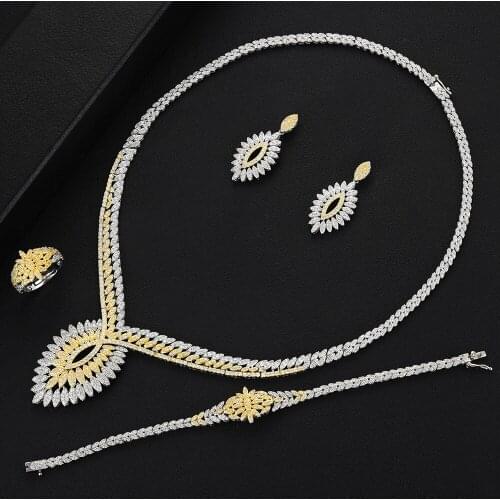 KellyBola Famous Brand New Gorgeous Noble 4PCS Jewelry set For Women Wedding Cubic Zircon CZ Bridal Jewelry Set High Quality