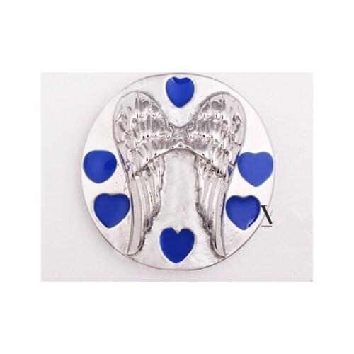 Fashion beauty Wings hearts 18MM snap buttons fit snap bracelet snap jewelry wholesale PL0036