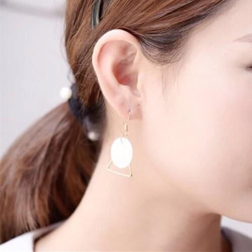 2021 New Cheap Fashion Jewelry Wholesale Simple Copper Triangle Shell Stud Earring Gift For Women Girl Stud Earrings Gifts