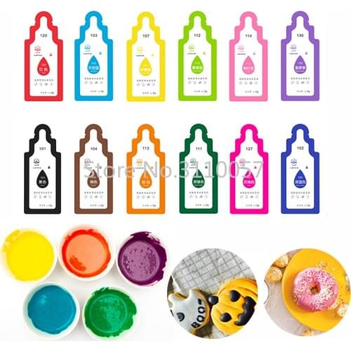 12Pcs Edible Food Pigment Coloring Healthy Safe Fondant Cake Decorating Tools Macaron Cream Cake Food Color Pigment Pastry Tools