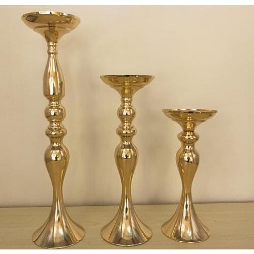 50cm Candle Holders Flower Vase Rack Candlestick gold sliver Wedding decoration Table Centerpiece Event Road Lead Candle Stand