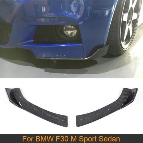 Carbon Fiber Car Front Bumper Splitters Lip for BMW F30 M Sport Sedan 4 Door 13-17 320i 325i 328i 335i 2PC