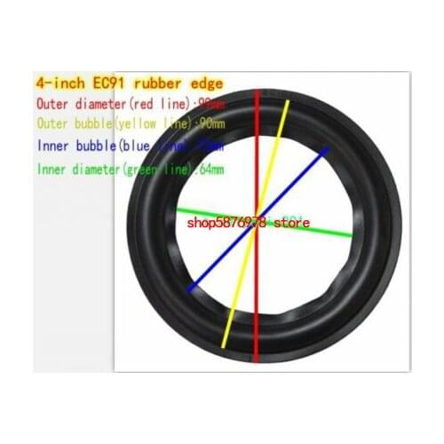 1pcs 4" inch Speaker rubber Edge Speaker surround Home Audio repair Anti-side