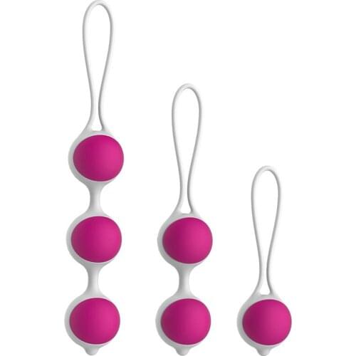 Three-piece silicone female masturbation device vagina geisha ball exerciser vagina dumbbell ball vagina reduction sex toys