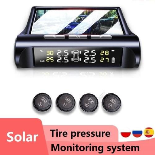 Solar Tire Pressure Monitor TPMS Tire Pressure Monitoring System Wireless Tire Pressure Sensor Tire Pressure Monitor External