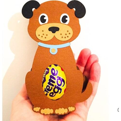 Sweet Dog Box Die Easter Egg Metal Cutting Dies New 2021 for Scrapbooking Gift Box Decoration Cutter Craft