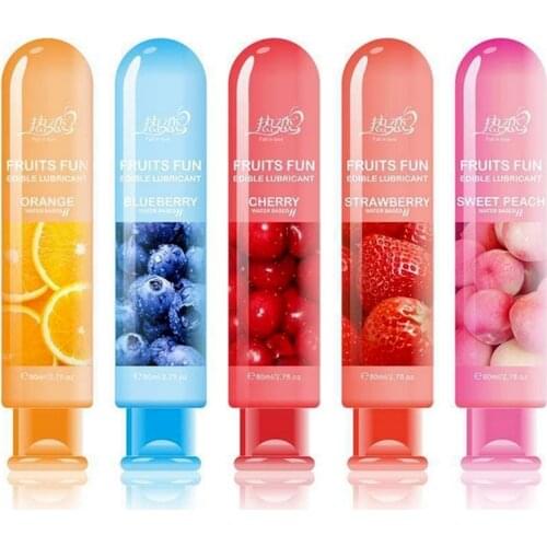 Sex Water Based Lubricant Sex Anal Oral Vaginal Gel 5 Fruit Flavors Edible Flavor Sex Lube for Couple Adult Homosexual Product