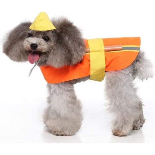 Pet Dog Funny Clothes Dog Cosplay Engineering Suit Halloween Christmas Costume S-XL