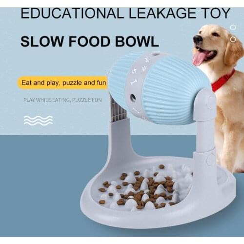 Pet Dog Food Bowl Feeder Dog Cat Feeding Toys Slow Eat Food Leakage Toy Rolling Falling Food Storage Training Dog Accessories