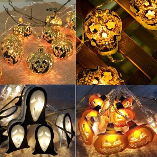 Halloween Pumpkin Lights Lanterns Spider Bat Skull String Light Lamp Home Garden Party Outdoor Halloween Decoration Lantern