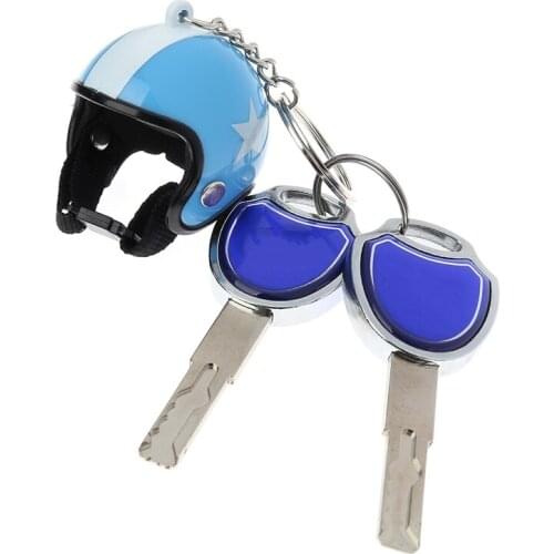 Creative Motorcycle Safety Helmets Car Auto Five-star Keychain Pendant Classic Key Ring Keyfob Casque Holder Car Accessories