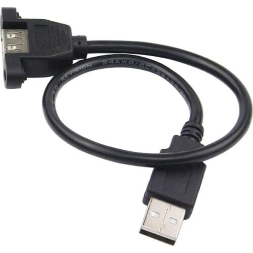 30cm USB Extension Cable with Screw Panel Mount USB 2.0 Male to Famale Cables Connectors For Computer Motherboard Panel Mount