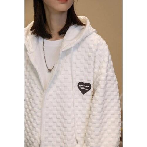 Korean style street jacket women Y2K loose warm all-match hooded zipper cardigan sports sweater Harajuku clothes sweatshirt tops