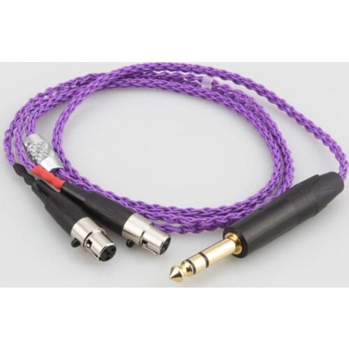 High Quality Audiocrast HIFI 6.35MM PLUG Earphone Headphone Upgrade Cable Silver Plated for Audeze LCD-3 LCD3 LCD-2 LCD2 LCD-4