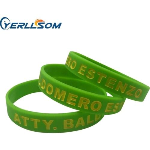 YERLLSOM 50PCS/lot high quality rubber silicone bracelets relief logo for childrens gifts YS18070411