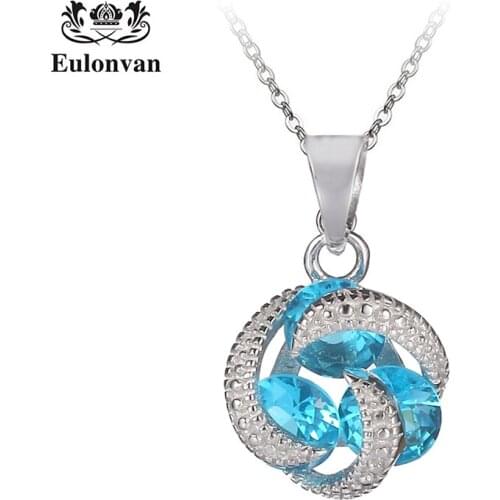 Eulonvan Choker Pendant Chain Necklace For Women 925 Sterling Silver Collier Femme Ladies Necklace Jewelry Accessories S3737