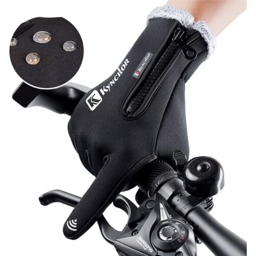Winter Fleece Thermal Outdoor Sports Waterproof Glove and Windproof Riding Bicycle Motorcycle Skiing Climbing Red Grey Black