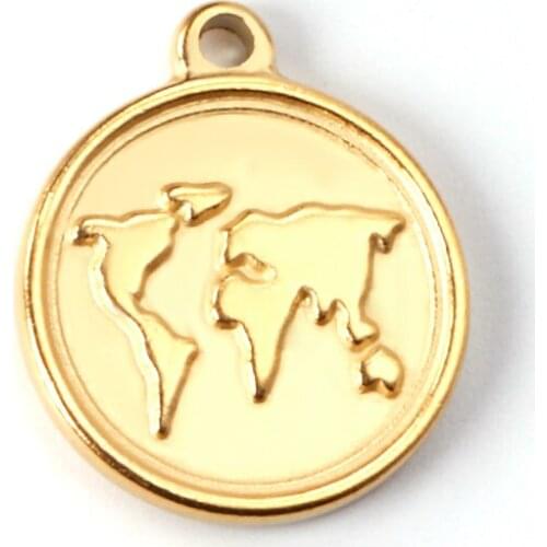 ASON 10pc/lot Stainless Steel Single Hole Tag Pendant For Necklace DIY Jewelry Making Supplies Gold Silver Color Wholesale Charm