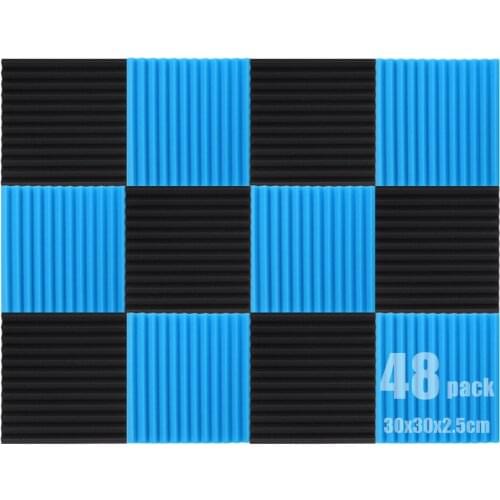 48PCS Sound Foam Sponge 300x300x25mm Studio Acoustic Foam Sound Proofing Protective Sponge Soundproof Absorption Treatment Panel