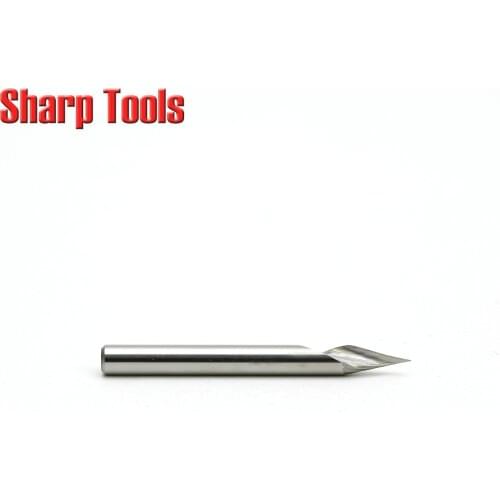 0.2-0.4mm Tip 3.175x60 Degree 1 Flute V Groove Router Bit CNC Tools Engraving Cutter Solid Carbide End Mills for Aluminum Metal