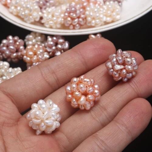 1pc 13-17mm Braided Jewelry Pearl Beads White Purple Baroque Flower Pearl Natural Freshwater Pearl Beads DIY for Necklace Female