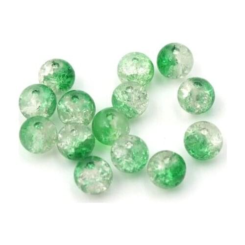 100Pcs/lot Mixed Color Round Loose Spacer Crack Glass Bead For Jewelry Finding Handmade Necklace Bracelet DIY Accessories