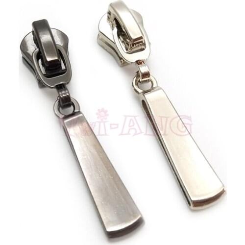 20pcs/lot, Fine Plated Zinc Alloy Zipper Slider, Gun Black and Silver Color 5# Zipper Stopper