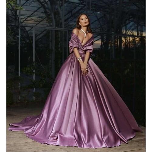 2022 Simple but Elegant Off the Shoulder Cape Sleeve A Line Floor Length Prom Dresses