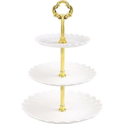 3 Tier Cake Stand Decorating Tools Afternoon Tea Wedding Plates Party Tableware New Bakewarex Plastic Tray Display Rack Cake