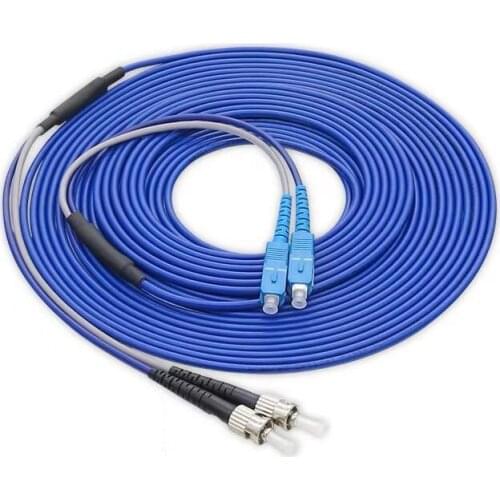 5PCS Armoured ST/UPC-SC/UPC Fiber Optic Patch Cord Jumper SM Optical Cable 3.0mm Fibra Optica FTTH Single Mode Duplex Jumper