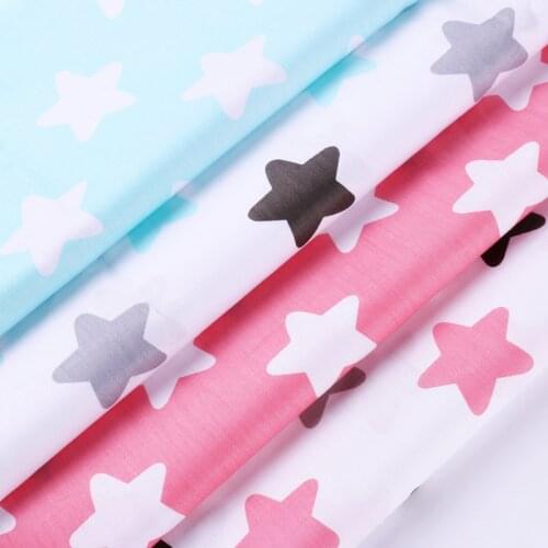 50*40CM 100% Cotton Pentagram Series of Small Stars Twill Printed Tissu DIY Patchwork Sewing Baby Clothing Quilt Dolls Tilda