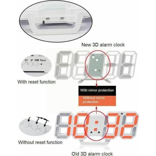 Modern Design 3D Large Wall Clock LED Digital USB Electronic Home Luminous Wall Table Decor Alarm Clocks On Clock Desktop T H7Q4