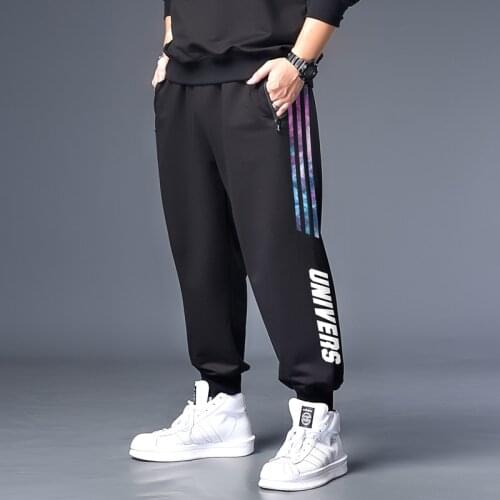 7XL 6XL 5XL XXXXL Men Casual Pants Brand Harem Trousers Plus Size Elastic Waist Baggy Jogger Sweatpants Side Stripe Track Pants