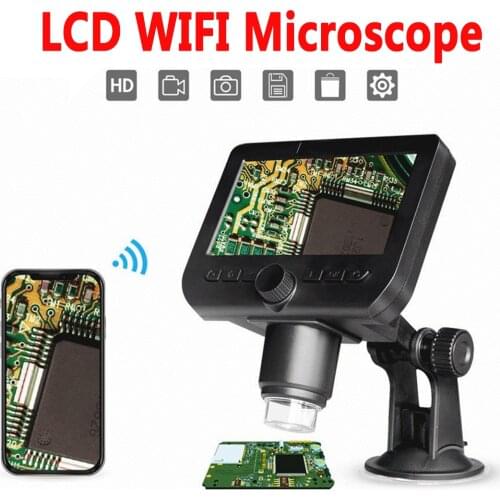 Wifi digital microscope electronic video microscope 4.3 inch HD LCD soldering microscope phone repair Magnifier + metal stand