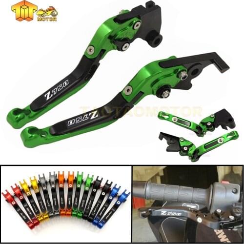 CK CATTLE KING For KAWASAKI Z750 Z 750 2007-2012 Motorcycle Accessories Folding Extendable Brake Clutch Levers LOGO Z750 Green