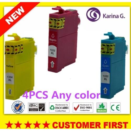4x Any color Ink Cartridge Compatible for Epson T1332 T1333 T1334 suit for Epson NX125/NX130/NX230/NX420/NX430 Office TX320F