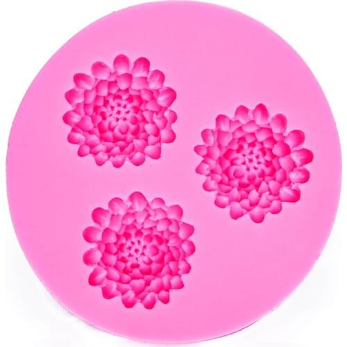 Chrysanthemum shaped 3D Reverse sugar molding Food Grade silicone mould polymer clay molds chocolate cake decoration tools F1164
