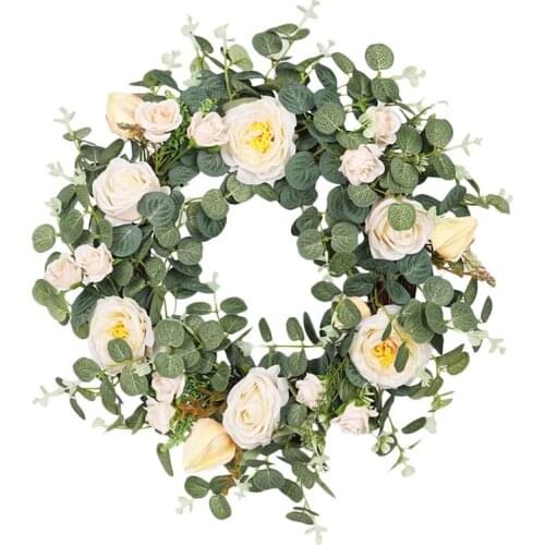 Artificial Camellia Wreath Suitable for Indoor and Outdoor Home Wedding Various Festivals Blooming All the Year Round