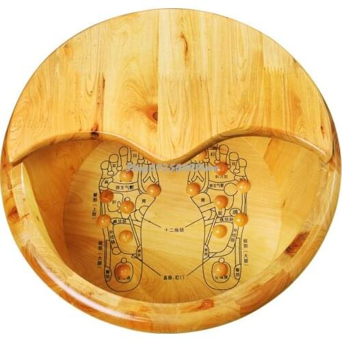 Cedar Foot Soaking Bucket Household Foot Bath Bucket Foot Acupoint Wooden Bead Foot Washing Small Wooden Basin Wooden