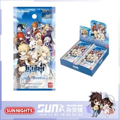 BANDAI Anime Genshin Impact METAL CARD COLLECTION Kaeya Alberch Klee Barbara Gunnhildr Cartoon Figure Collect Card Toys Gifts