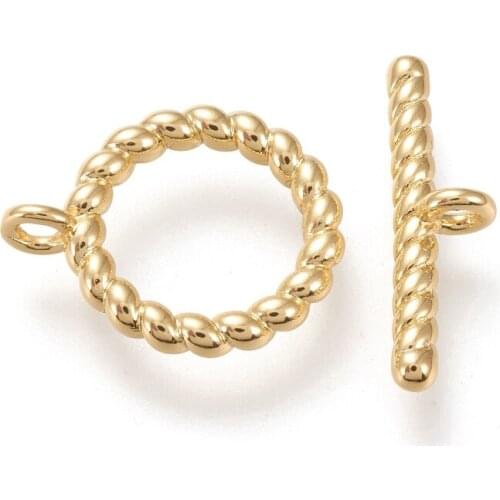 5 Sets Brass Toggle Clasps OT Clasp Twist Ring & Bar for Jewelry Making DIY Bracelet Necklace Craft Finding