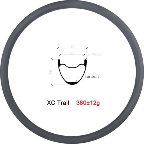 LIENGU 380g 29er MTB XC Trail tubeless clincher 32mm carbon rim UD 3K Twill 12K cross country bicycle 29 inch 28mm depth rim