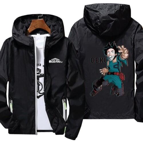 Fashion Hot Spring summer my hero academia jacket for men and women casual windbreaker zipper thin hooded mens jacket