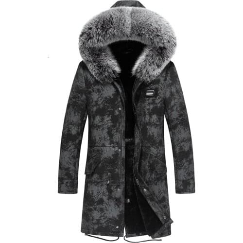 Leather Jacket Men Real Fur Coat Winter Jacket Mens Parka Sheep Shearling Genuine Leather Coat Jaqueta De Couro XZ18C999 YY691