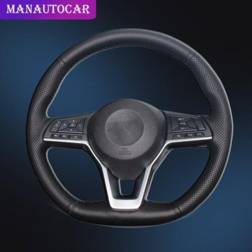 Car Braid On The Steering Wheel Cover for Nissan X-Trail 2017-2019 Qashqai 2018 Rogue (Sport) 2017-2019 Leaf Auto Car-styling