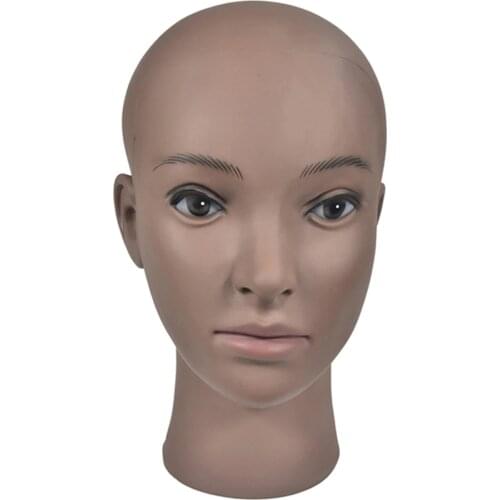 Bald Mannequin Head Wig Stand With 3D Eyes Manikin Head Wig Holder For Make Ups Hair Hat Displays Manican Head