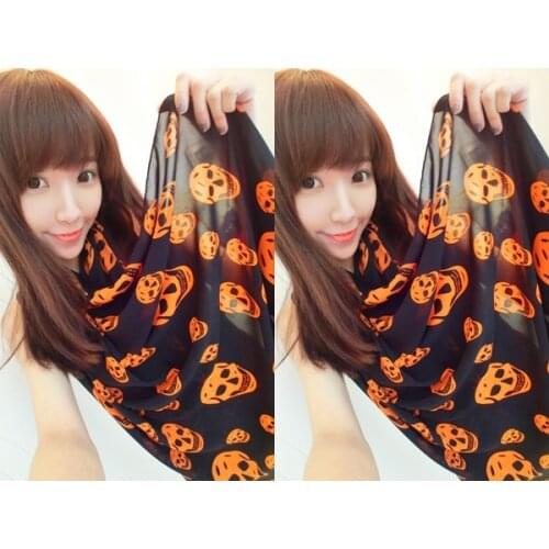 1PC New Fashion Women Ladies Girls Cool Big Skull Head Skeleton Scarf Neck Wrap Shawl Stole Warm Winter Pashmina 150*50cm