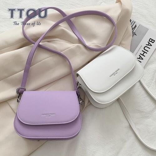 PU Leather Flap Crossbody Bags For Women Vintage Ladies Shoulder Bags Casual Solid Color Female Handbags Small Phone Purses