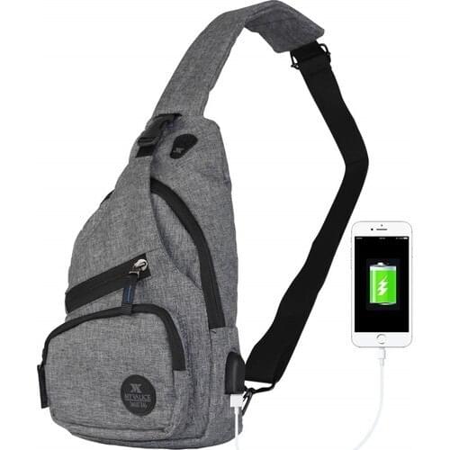 My Valice Smart Bag Usb'li Cross Chest Bag 1503 Gray