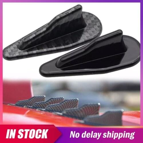 Universal 10pcs Shark Fins Antenna Spoiler Wing EVO Style Fit GM Most Cars Car Shark Fin Antenna Personality Black ​Carbon Fiber